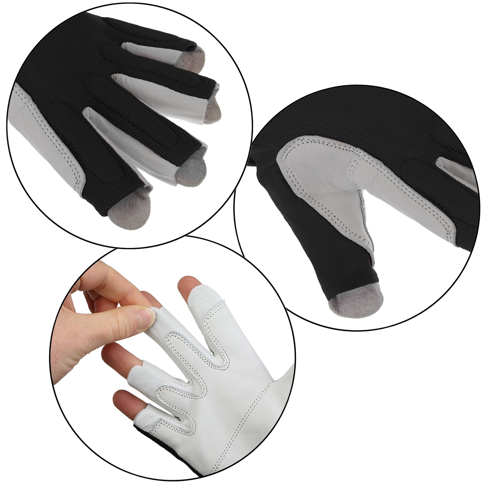 ALPIDEX Guantes de Escalada Unisex de Cuero auténtico