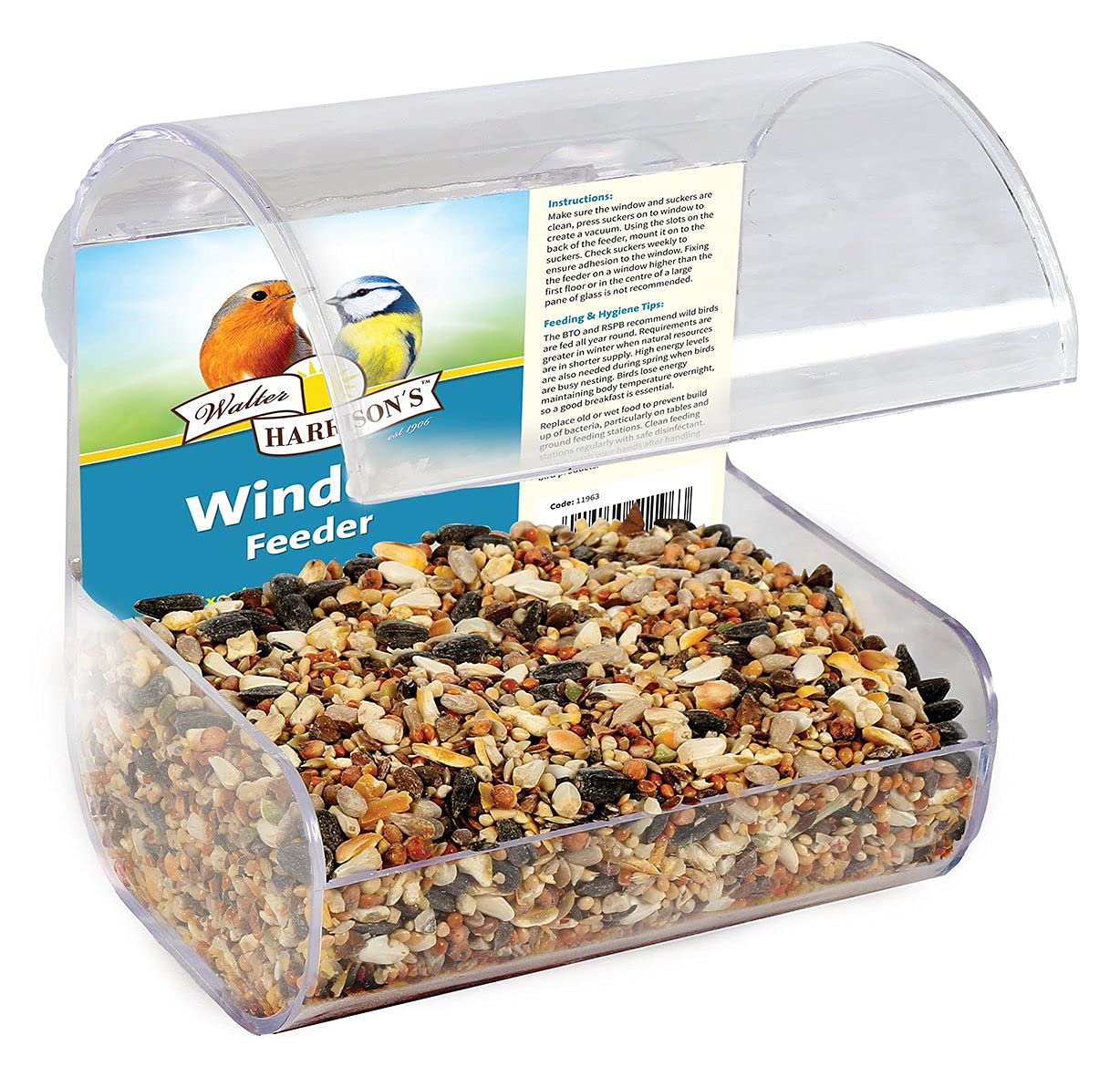 Walter Harrison's Wild Bird Window Feeding Station Lightweight Feeder - 14 cm