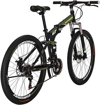 Eurobike Folding Bike, Tsm G7 Bicycle, 27.5-Inch Bike, Dual Disc Brake Bike  (Armygerrn) : Amazon.co.uk: Sports \u0026 Outdoors