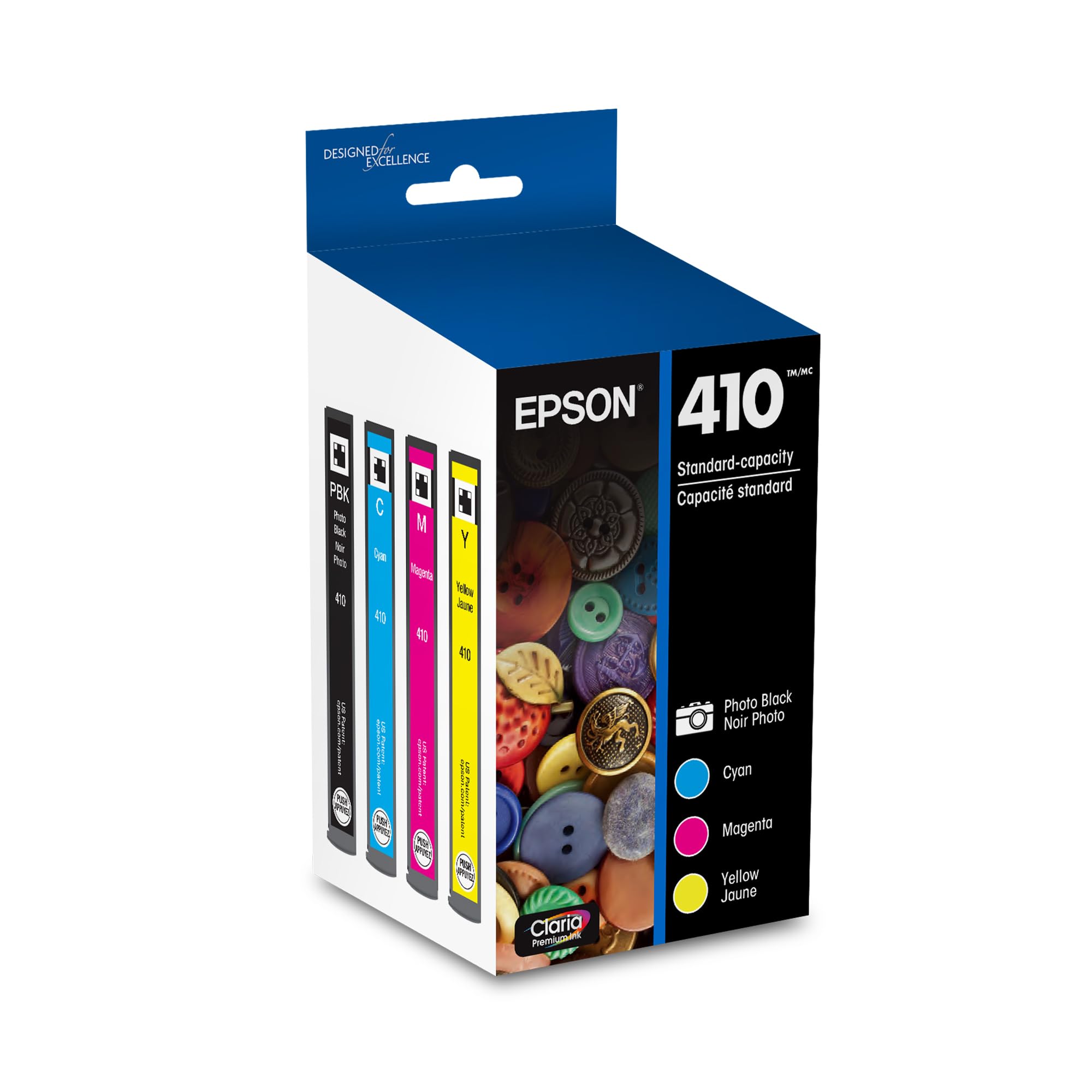 410 Claria Premium Ink Standard Capacity Photo Black & Color Combo Pack (T410520-S) Works with Expression Premium XP-530, XP-630, XP-640, XP-7100, XP-830