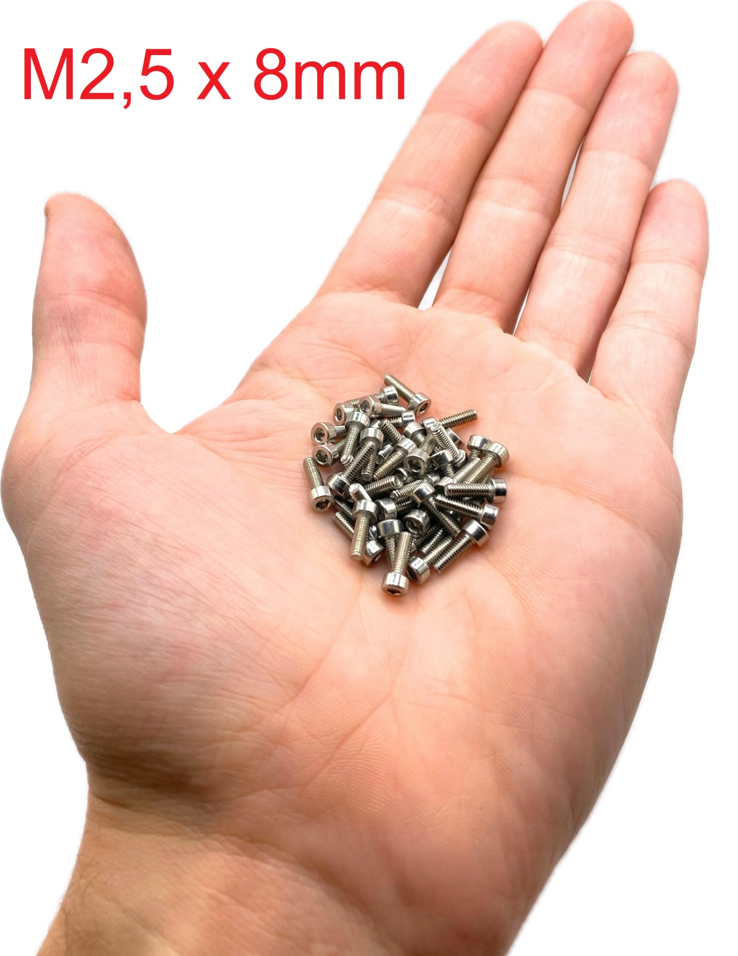 Screws Stainless Steel M2.5 x 8 mm Cylinder Head BTR Diameter 2.5 x 8 mm, A2 stainless steel, M2,5 x 8mm - Image 2