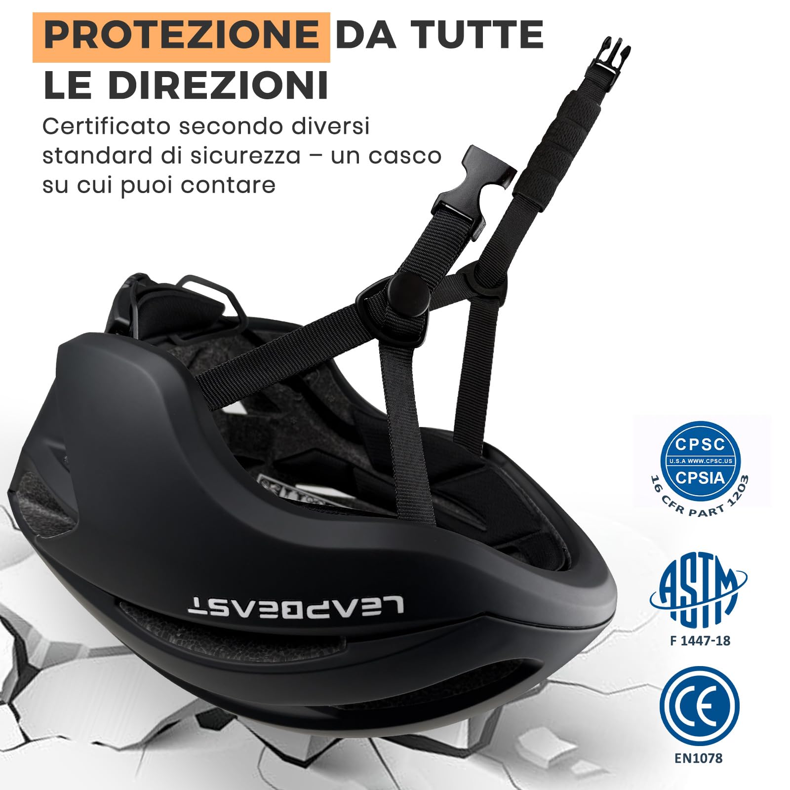 LeapBeast Caschetto Bici, Caschetto Monopattino Adulto, Casco Ben Ventilato e Regolabile,Casco per Bici con imbottitura rimovibile per Bicicletta, Ebike e Monopattino Elettrico