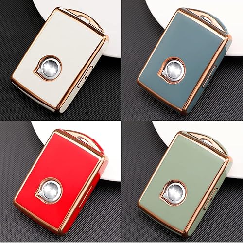 Miniatura 8 de SANRILY Funda para llave de coche para Volvo sin llave, funda de protección completa, Lvory-blanco