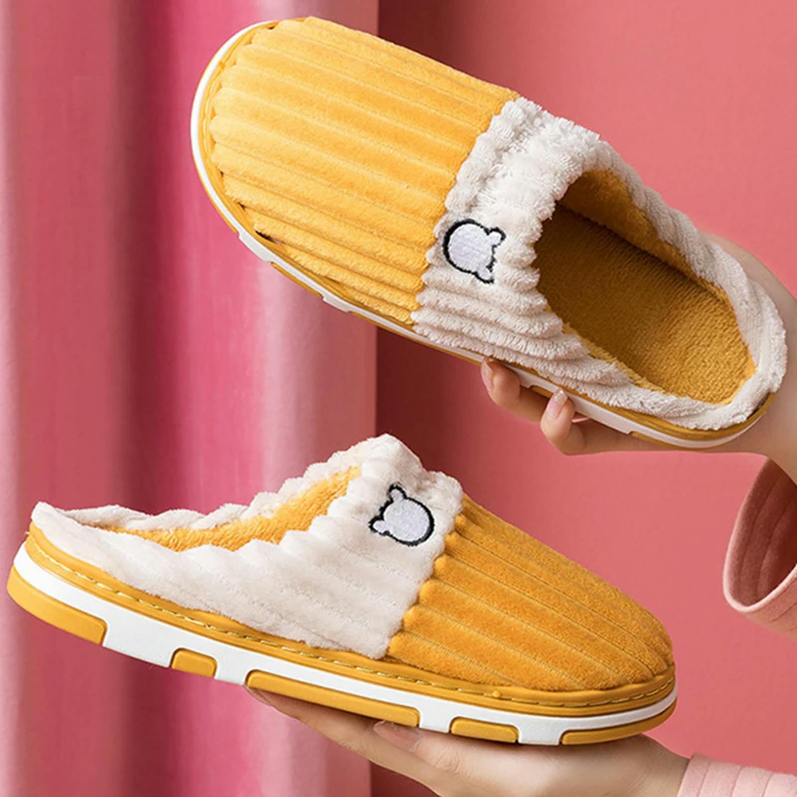 Pantofole Donne in Cotone Morbido Pannelli di Cotone Morbido Caldi Non Slittanti di Cotone da Casa da Casa Uomo Pantofole Inverno Cotone Pantofole di Cotone Inverno-pk-40-41