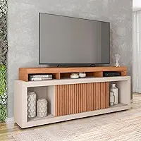 Rack para Tv até 75 Polegadas Frisos Decorativos Valença Freijó/Off White
