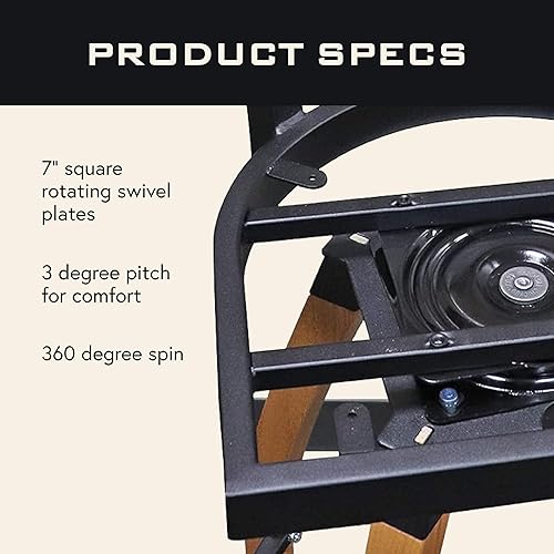 Miniatura 3 de Reemplazo de placa giratoria para taburete de bar, paso cuadrado de 7 pulgadas, 3 grados, rotación de 360 grados, piezas de repuesto de silla y
