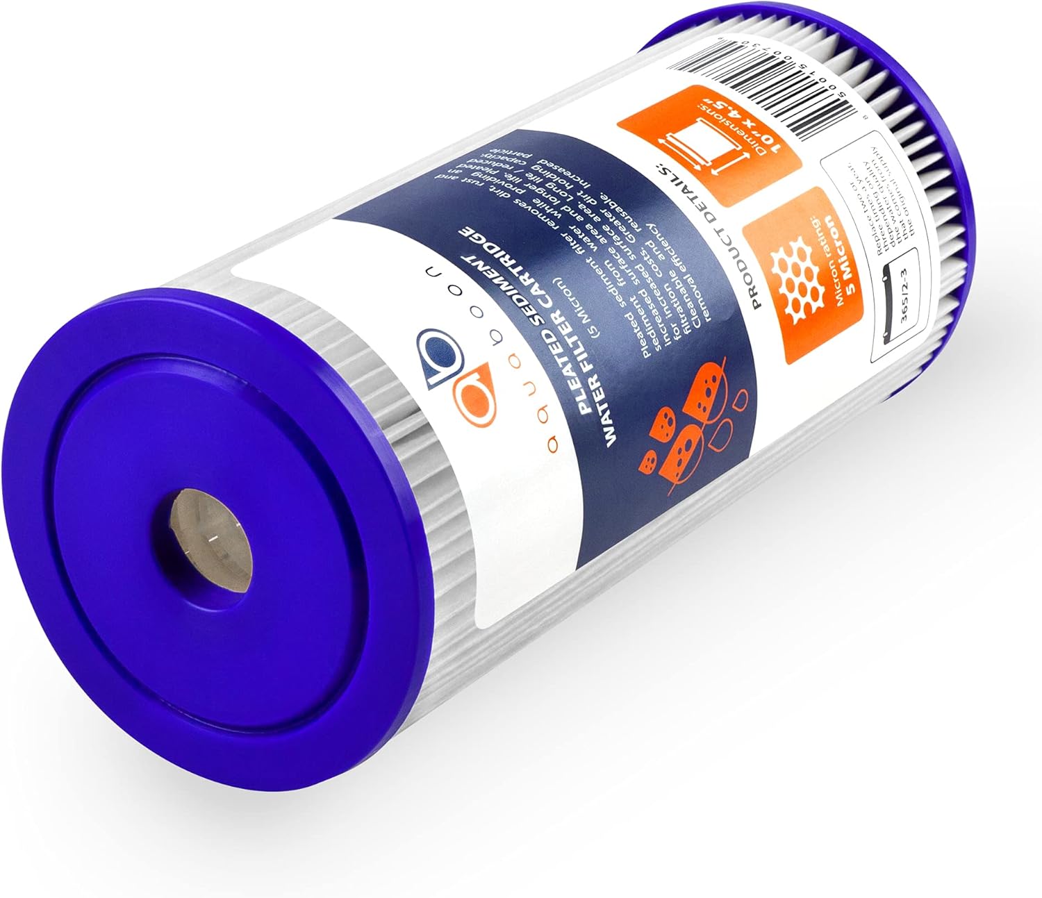 Aquaboon 5 Micron 10" Pleated Sediment Water Filter Replacement Cartridge | Whole House Sediment Filtration | Compatible with FXHSC, ECP5-BB, FM-BB-10-5, CP5-BBS, 255490-43, HDC3001, 8-Pack : Tools & Home Improvement