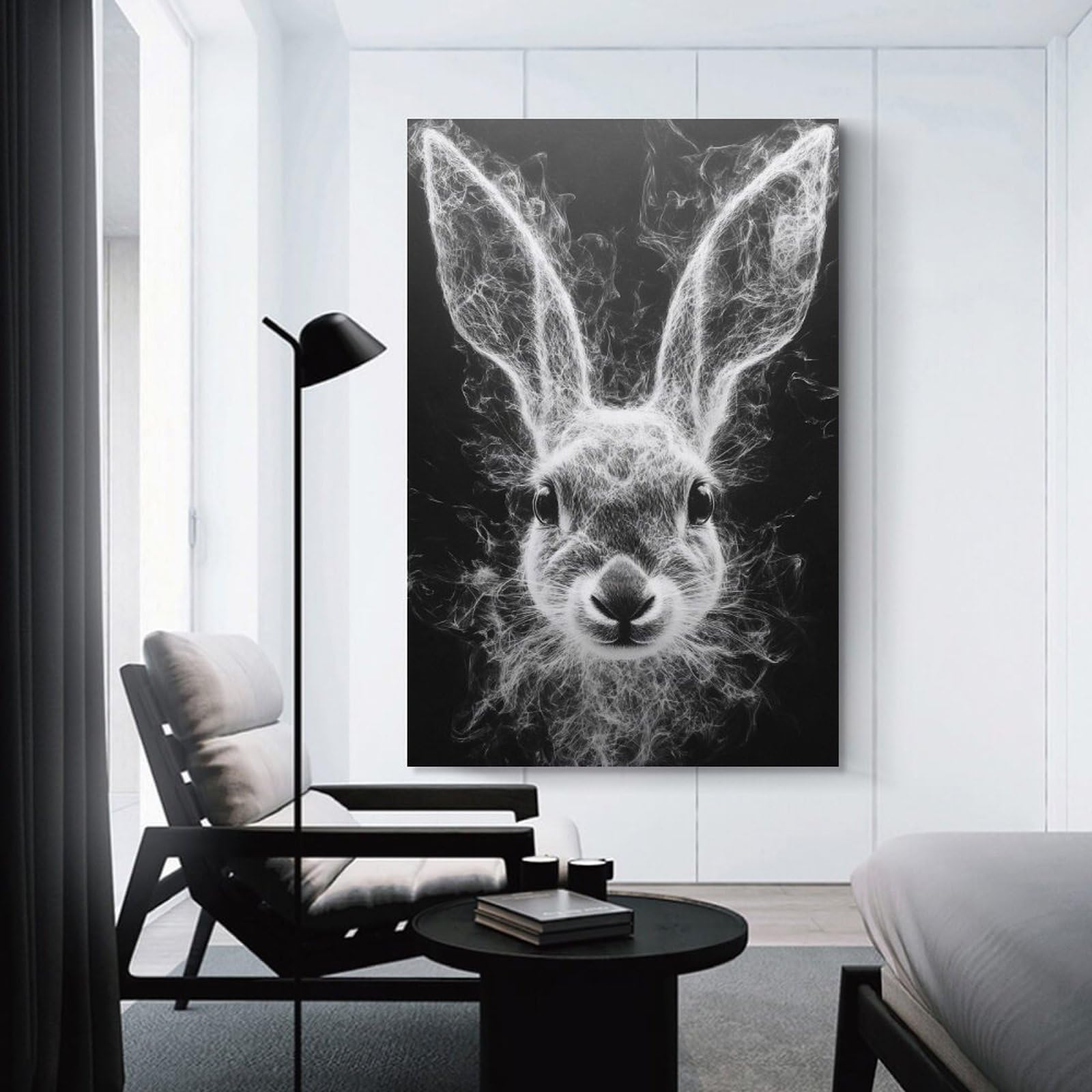 Junmoney Unframe-Style-10-1 Abstract Rabbit Portrait Wall Art Print 16X24inch(40X60cm), For Gallery Wall Layouts In Home Or Office, An Easy Match For Collected Prints