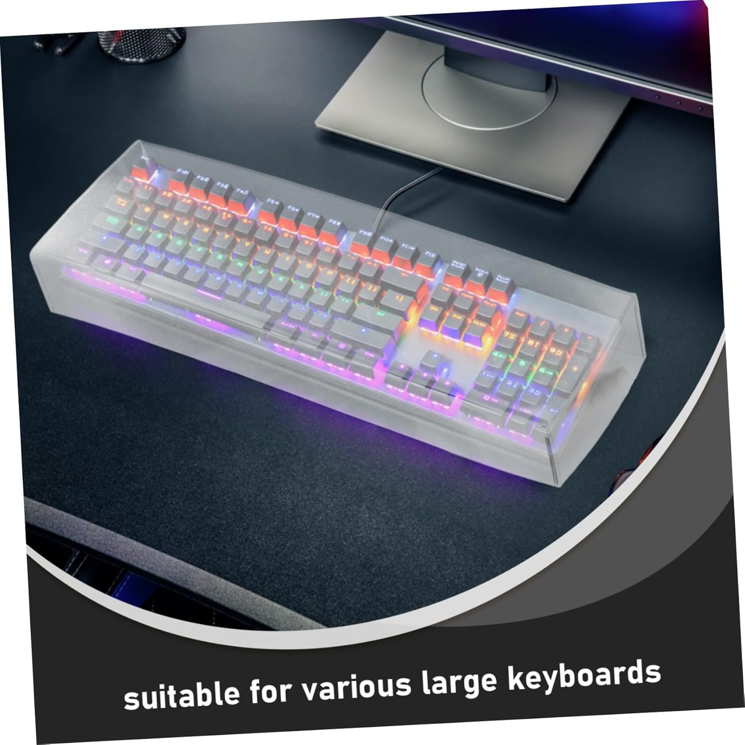 Acrylic Keyboard Cover Sturdy Layout for Desktop Scratch Protector View Easy to Clean