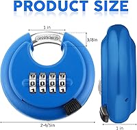 Vista 2 de Maitys Cerraduras de combinación de 4 dígitos de acero inoxidable, con código de disco, candado combinado con grillete de acero endurecido