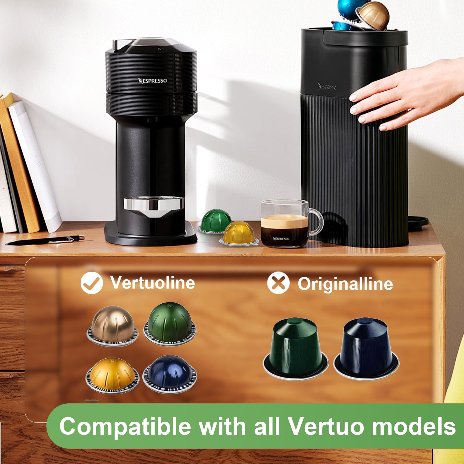 Tapas de sellado de papel de aluminio para cápsulas Nespresso reutilizables, compatibles con máquina Nespresso Vertuoline, sellos de cubierta de cápsulas de café reutilizables de 64 mm, 100 unidades