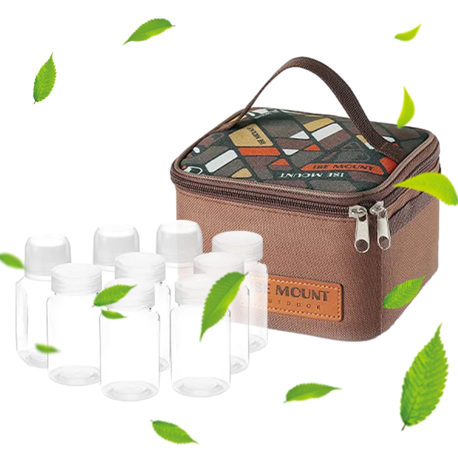 Kit De Rangement D'épices Camping - Sac De Voyage Vide Avec Pots En Verre 22x13,5cm