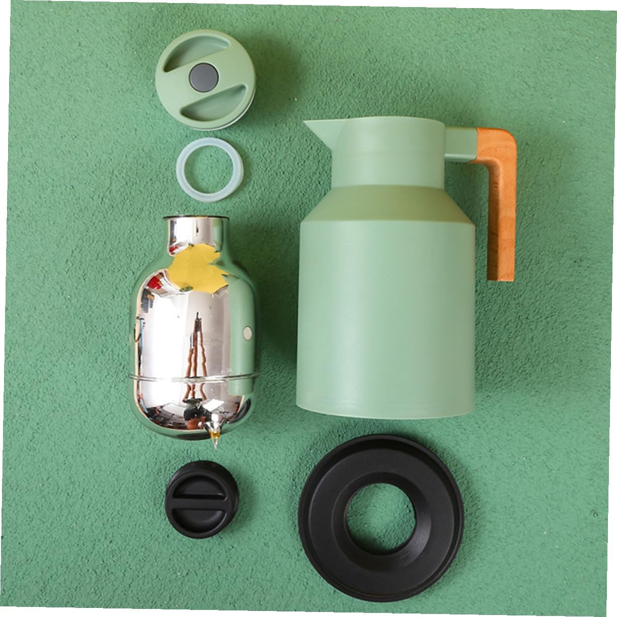 Botella Térmica Multiusos con Aislamiento Hermético Diseño Ergonómico con Mango de Madera para Agua Caliente el Hogar Portátil Dispensador Fácil de Usar