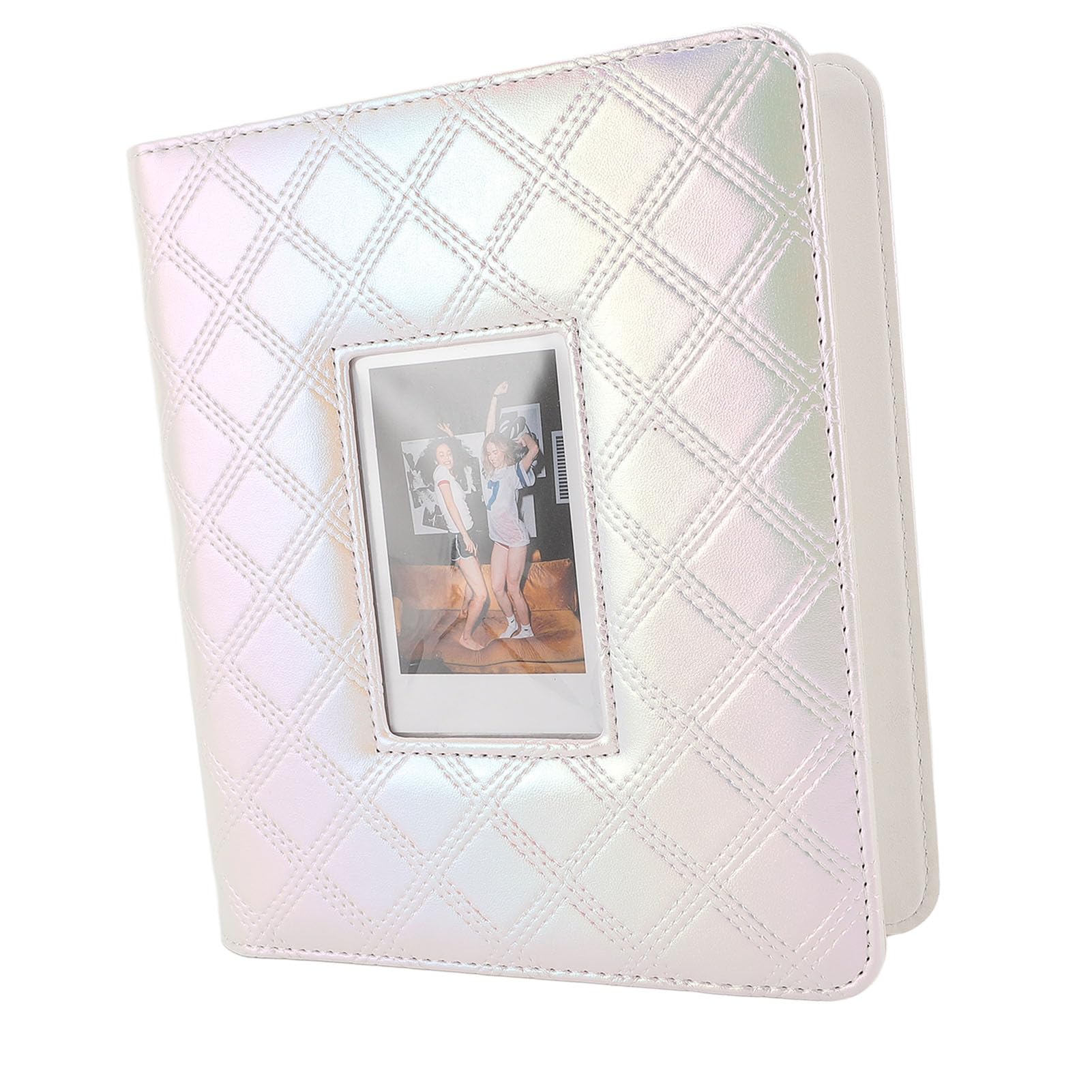 Album fotografico con 36 pagine, 288 e 1 tasca, copertina in pelle ecologica in PVC, impermeabile, 7,6 cm, per biglietti e biglietti (colorato bianco)