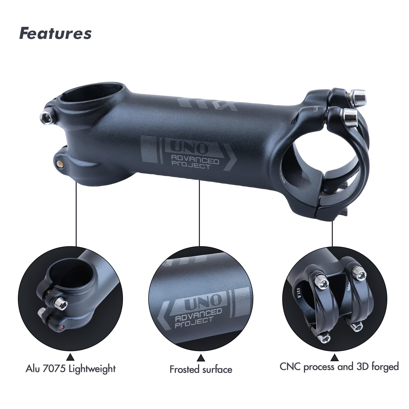 UNO 自転車用ステム 170mm ±6° Amazon.com : DJC UNO Bike Stem Ultralight -7 17 Degree for 31.8mm