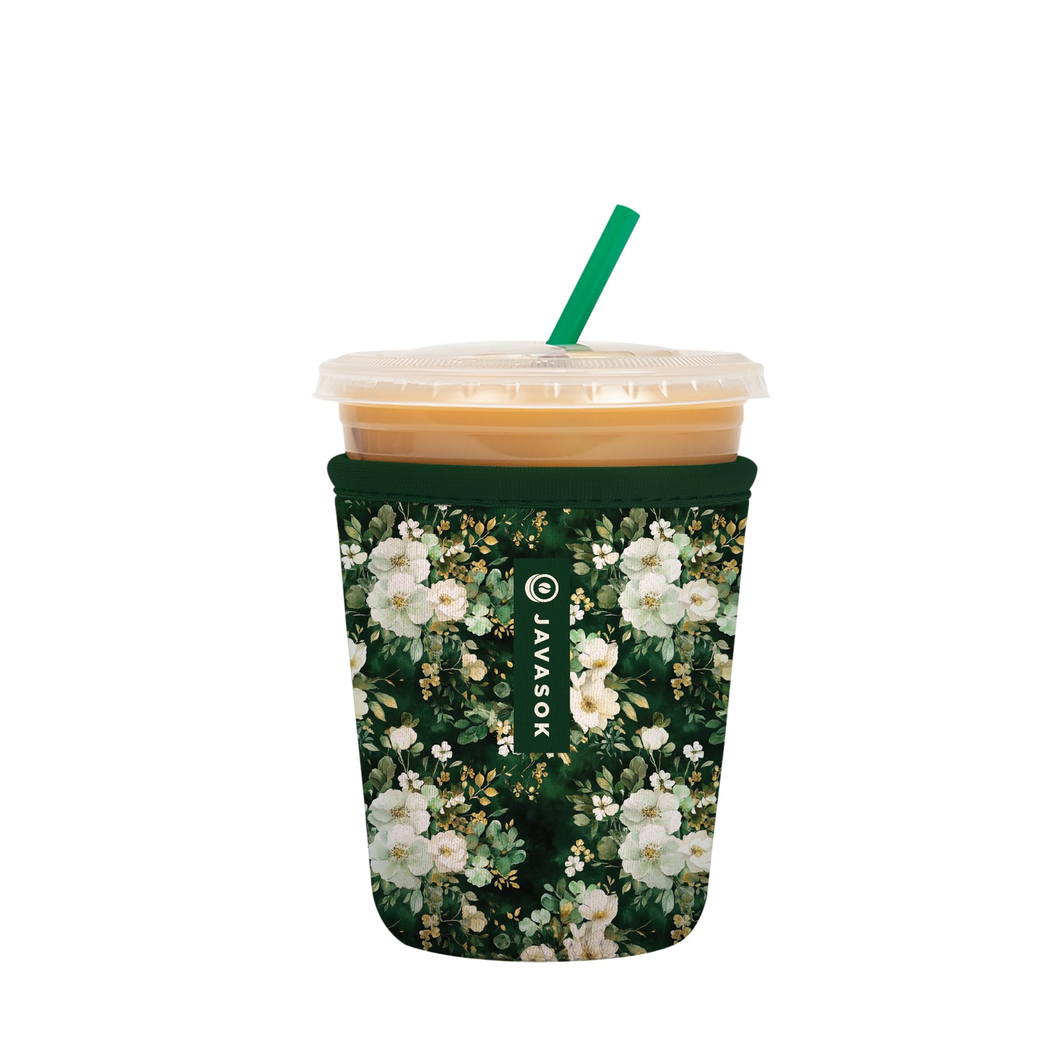 Sok It JavaSok Iced Coffee &amp; Cold Soda Insulated Neoprene Cup Sleeve (Good Luck Garden, Small: 16-20oz)