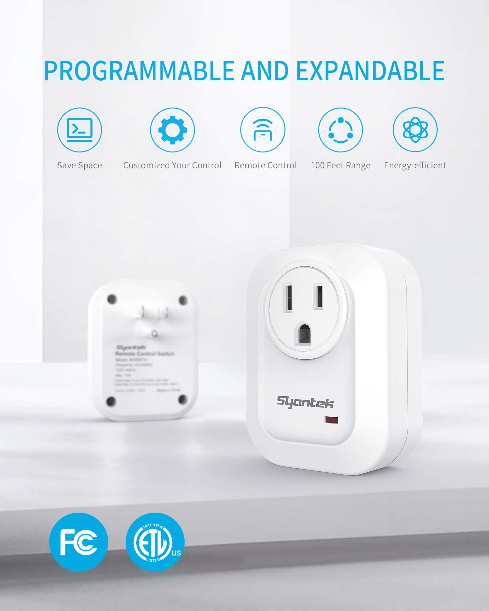 Upgraded Remote Control Outlet Wireless Light Switch for Household Appliances Expandable Remote Light Switch Kit Up to 100 — view 2