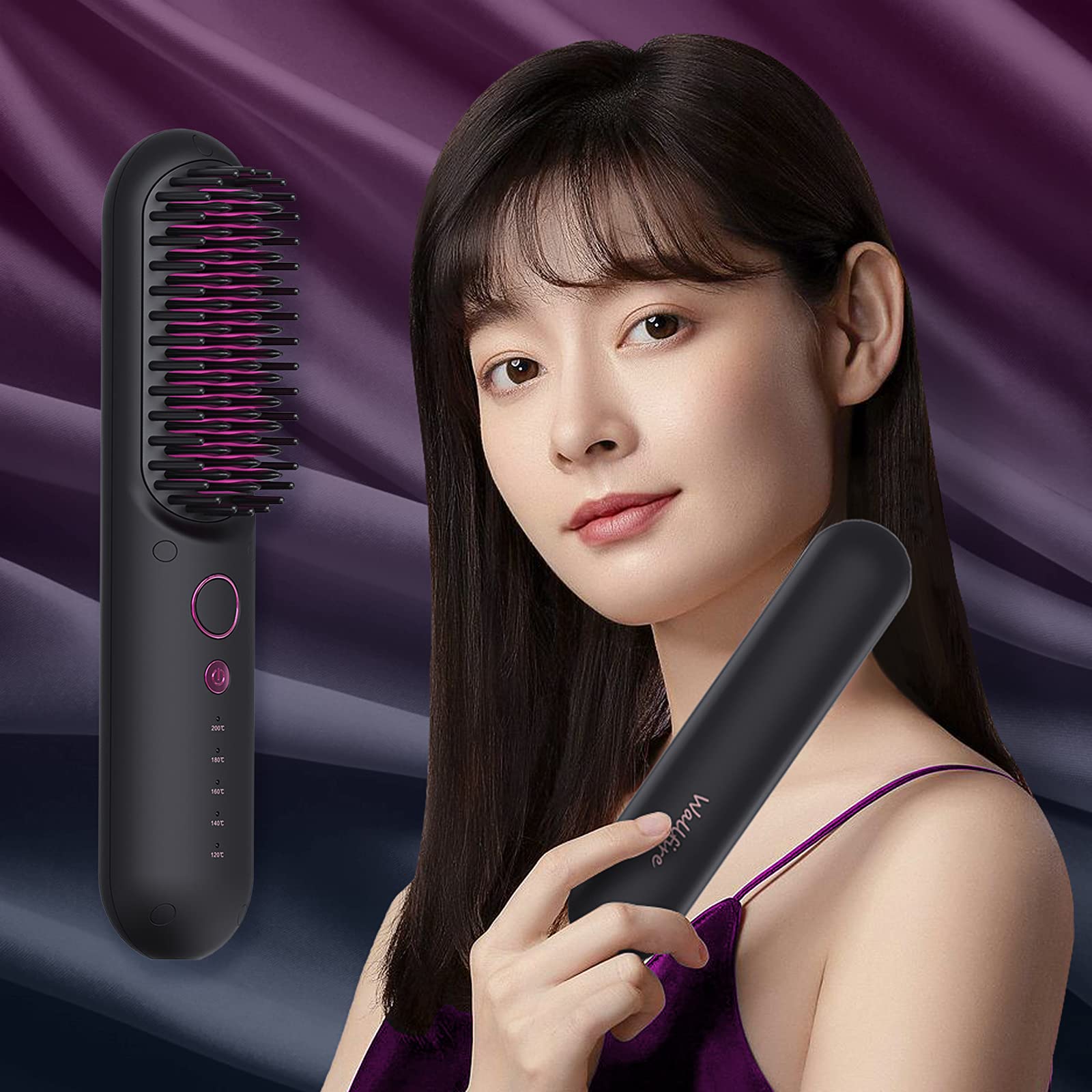 Amazon.co.jp: ヒートブラシ ブラシアイロン コードレス ストレート 
