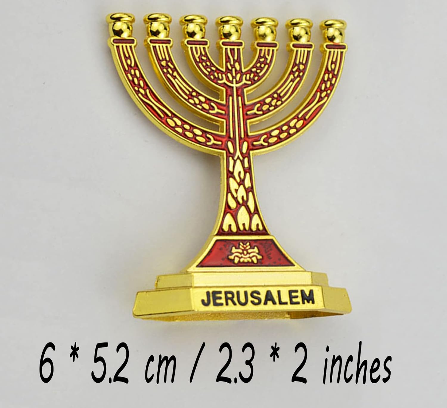 Israel Jerusalem Menorah Jewish Menorah Decorative Home Desktop Ornament 12 Tribes Icons Symbol Candle ?Holder Decor (6 cm * 5.2 cm)
