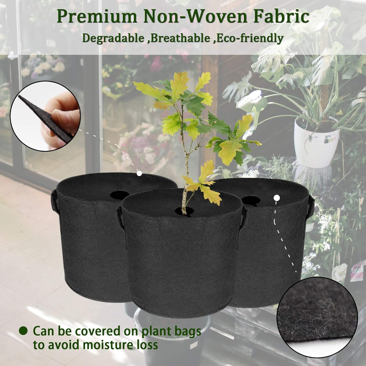 Tree Weed Barrier Mat, NonWoven Degradable Garden Weed Barrier