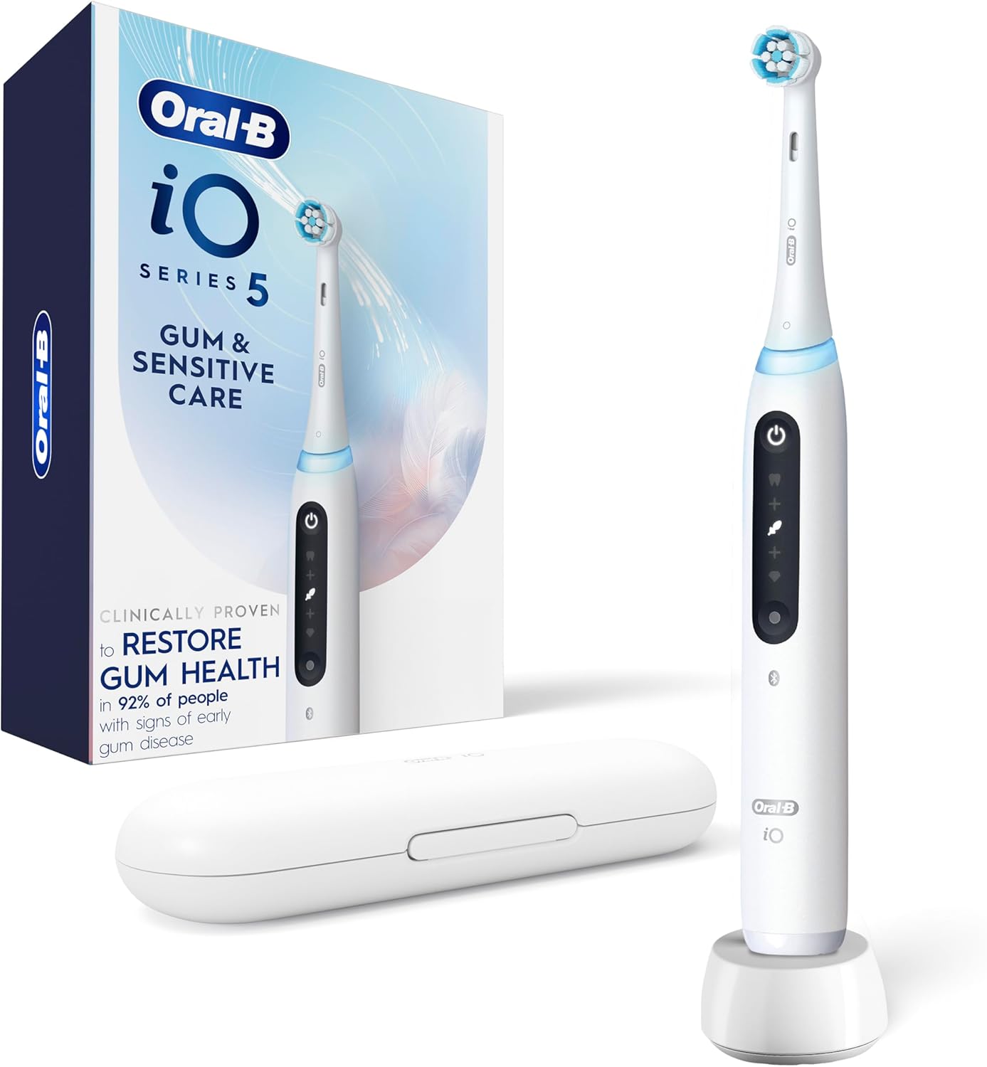 Oral-B iO Series 5 Gum & Sensitive Care Electric Toothbrush with (1) Brush Head, Rechargeable, White