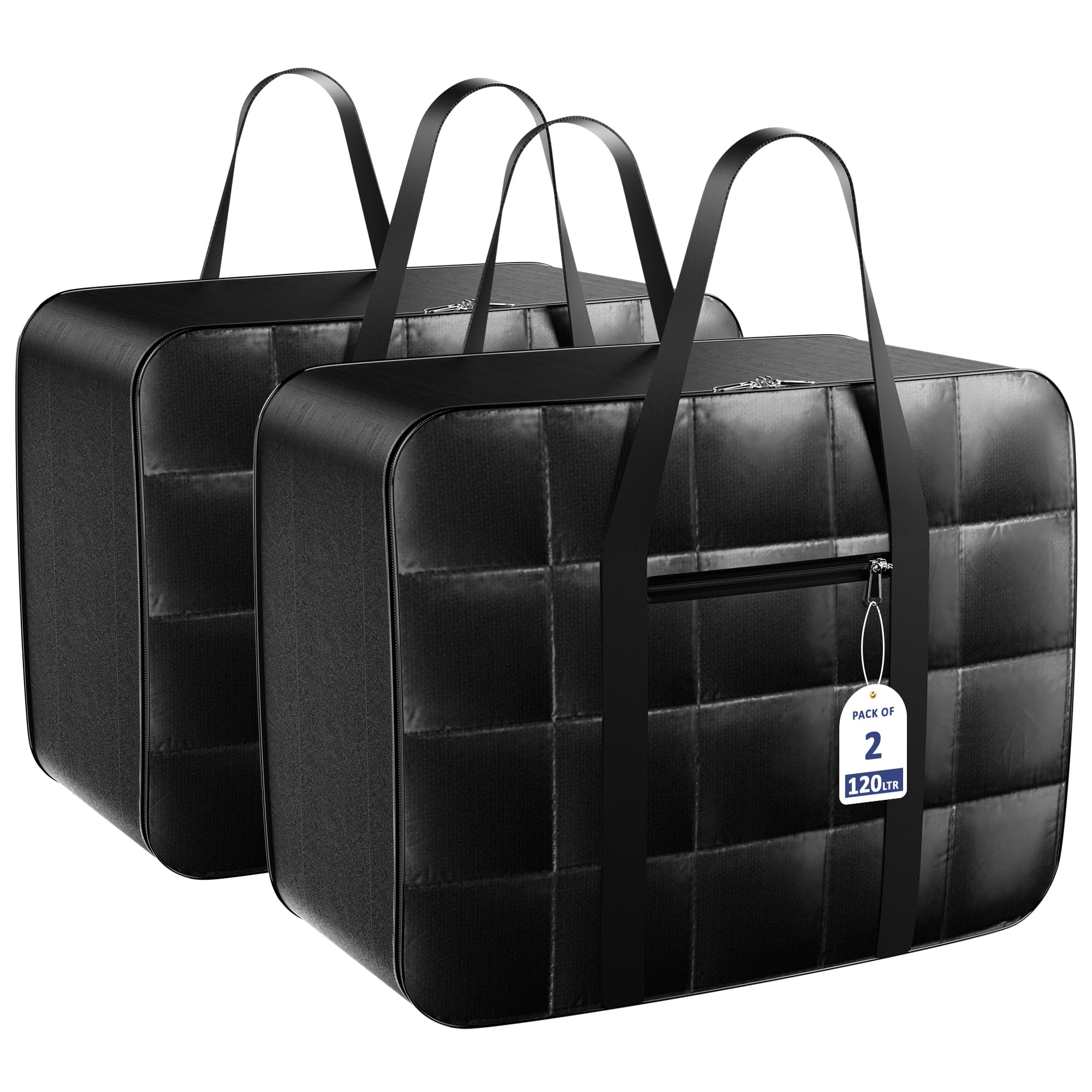 Kuber Industries Lot de 2 sacs de rangement | Sac de rangement de voyage en parachute | Sac de rangement sous le lit | Organiseur de rangement pour vêtements | Sac de couverture à fermeture éclair