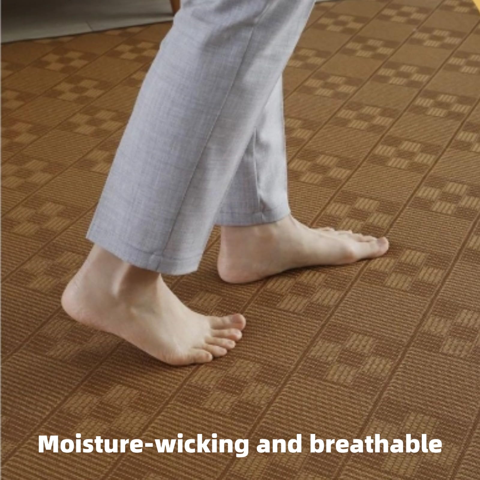 Tapis de Sol Tatami Épaissi, Tapis Japonais Multifonction, Portable Antidérapant Respirant pour Usage Quotidien à la Maison (Bubugao Pattern)