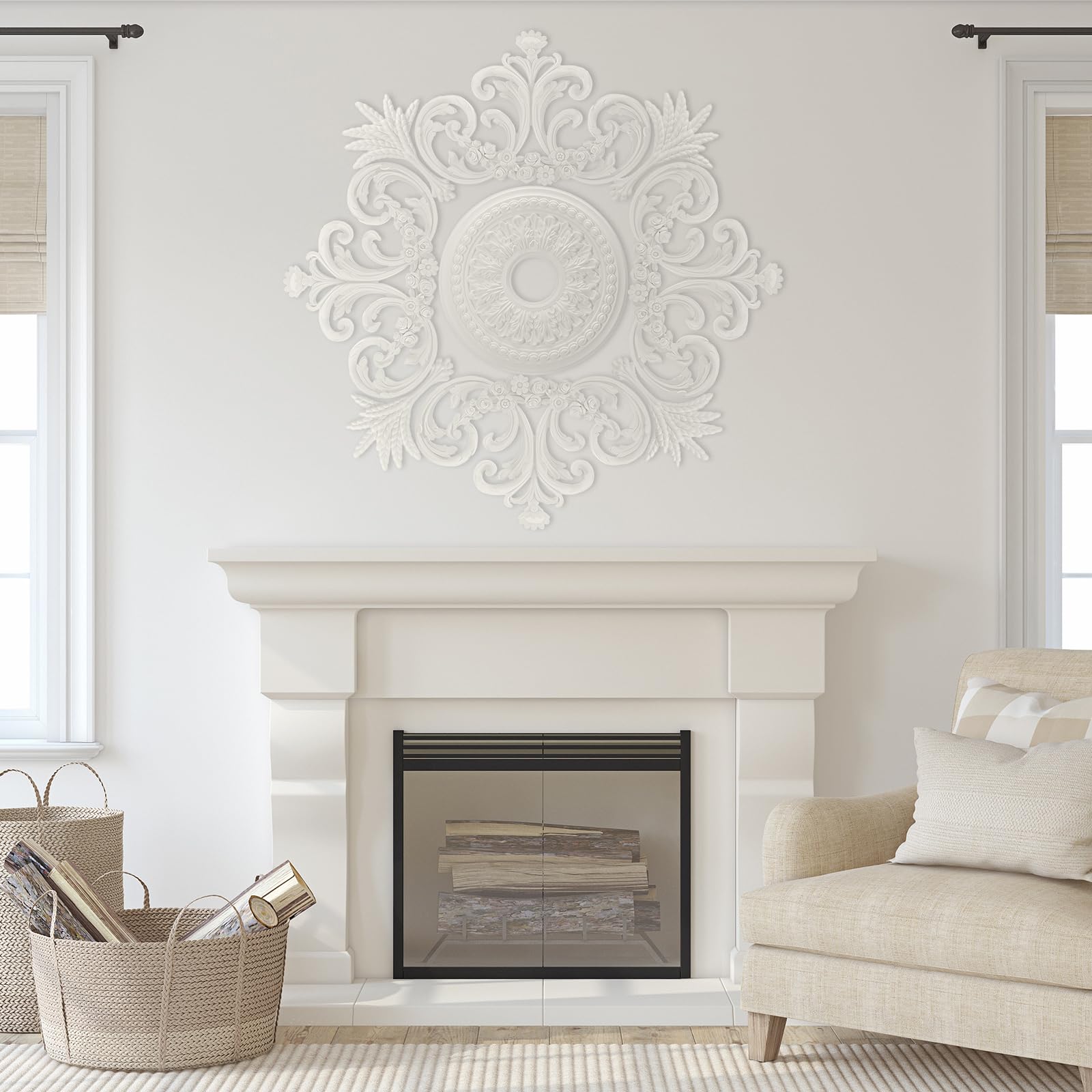 Nuanchu 28'' Large PU Ceiling Medallion for Chandelier Light Fixtures — Amazon image 5