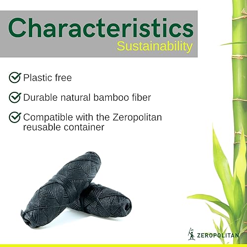 Miniatura 10 de Hilo dental de carbón de bambú - 33yd98.4 ft de hilo dental natural y biodegradable en recipiente de vidrio reutilizable o reciclable - Sabor