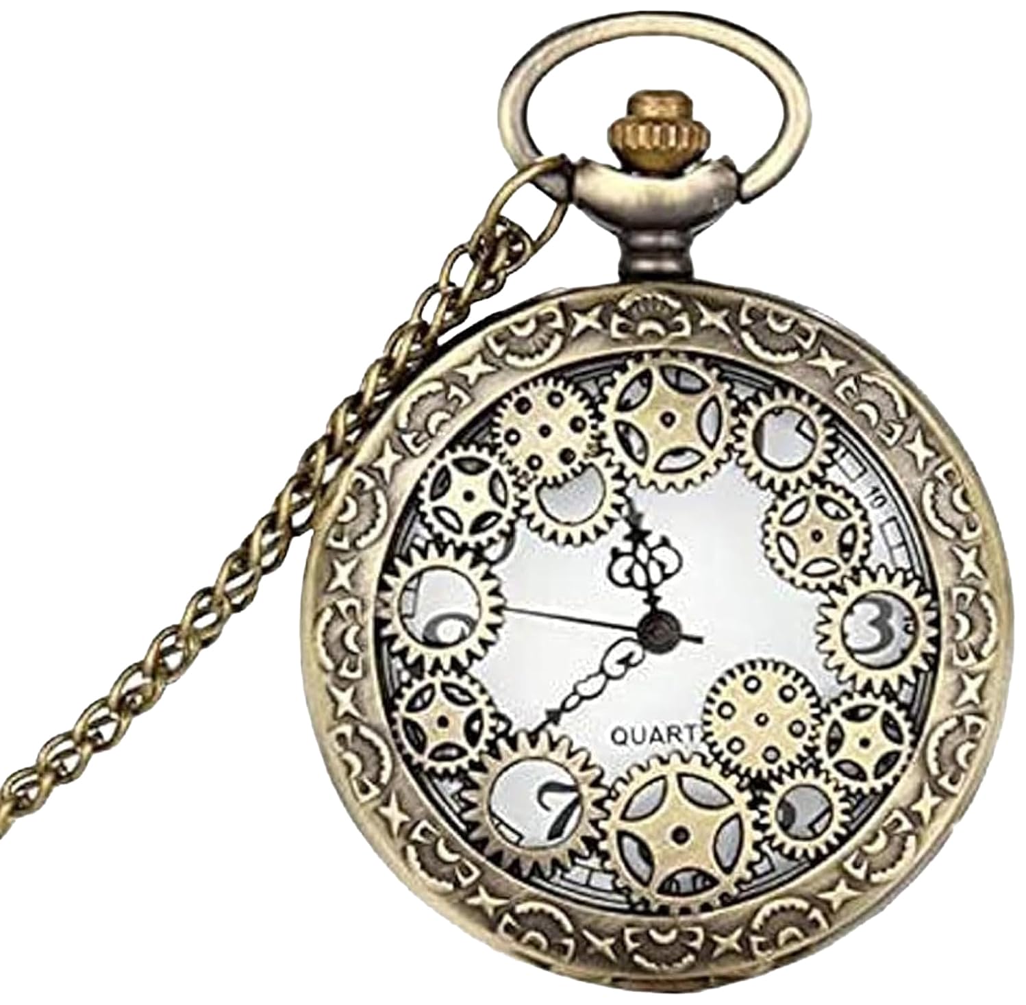 Pocket Watch Pendant with Chain for Husband Unique Memorable Gift Dual Purpose Stainless Steel Clock for Men (YBWATCH_0034)