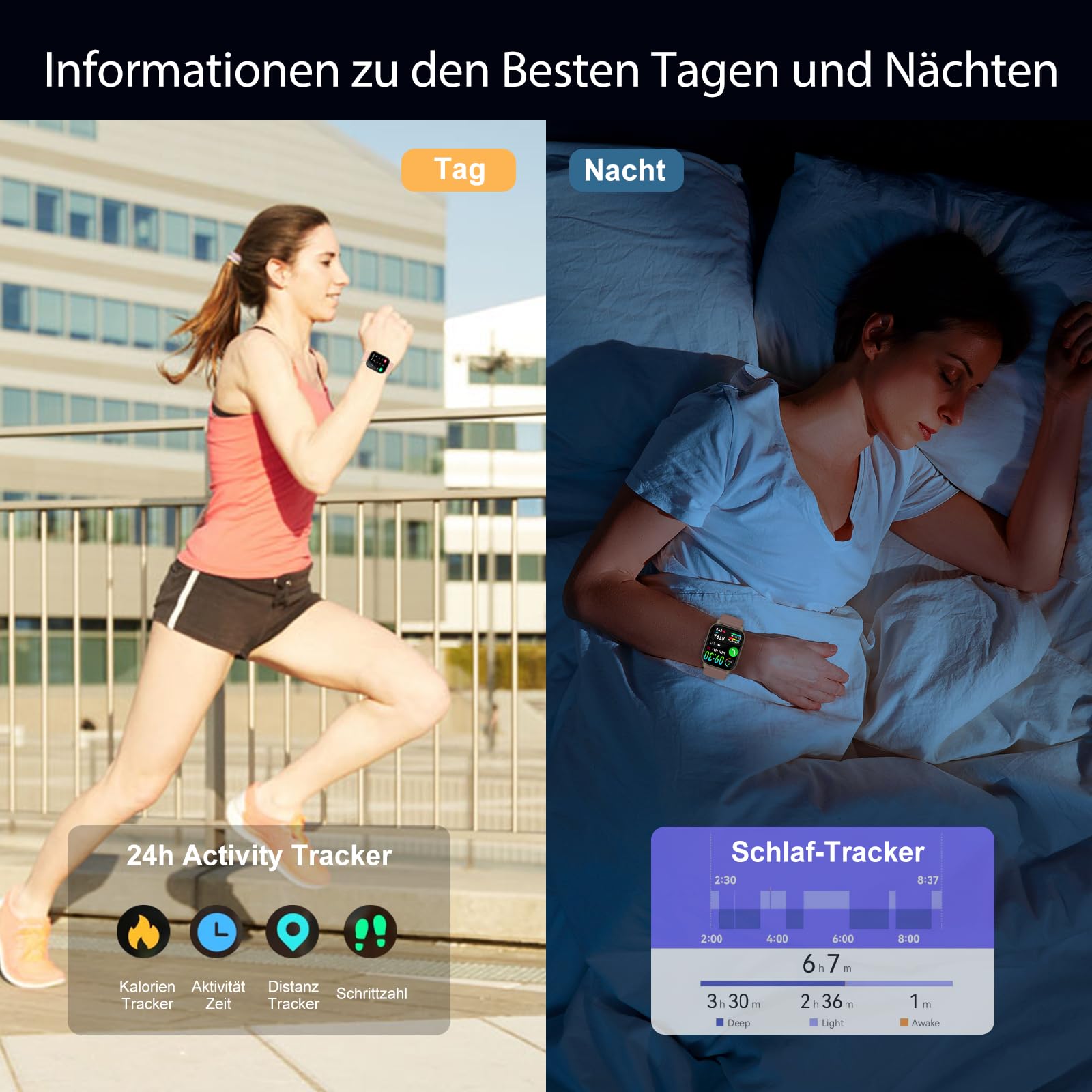 Smartwatch Damen Herren mit Telefonfunktion, 1.85'' HD Smart Watch, 112+ Sportmodi Sportuhr mit Pulsuhr/Schlafmonitor, IP68 Wasserdicht Fitnessuhr mit Information Erinnerung für iOS Android, Roségold