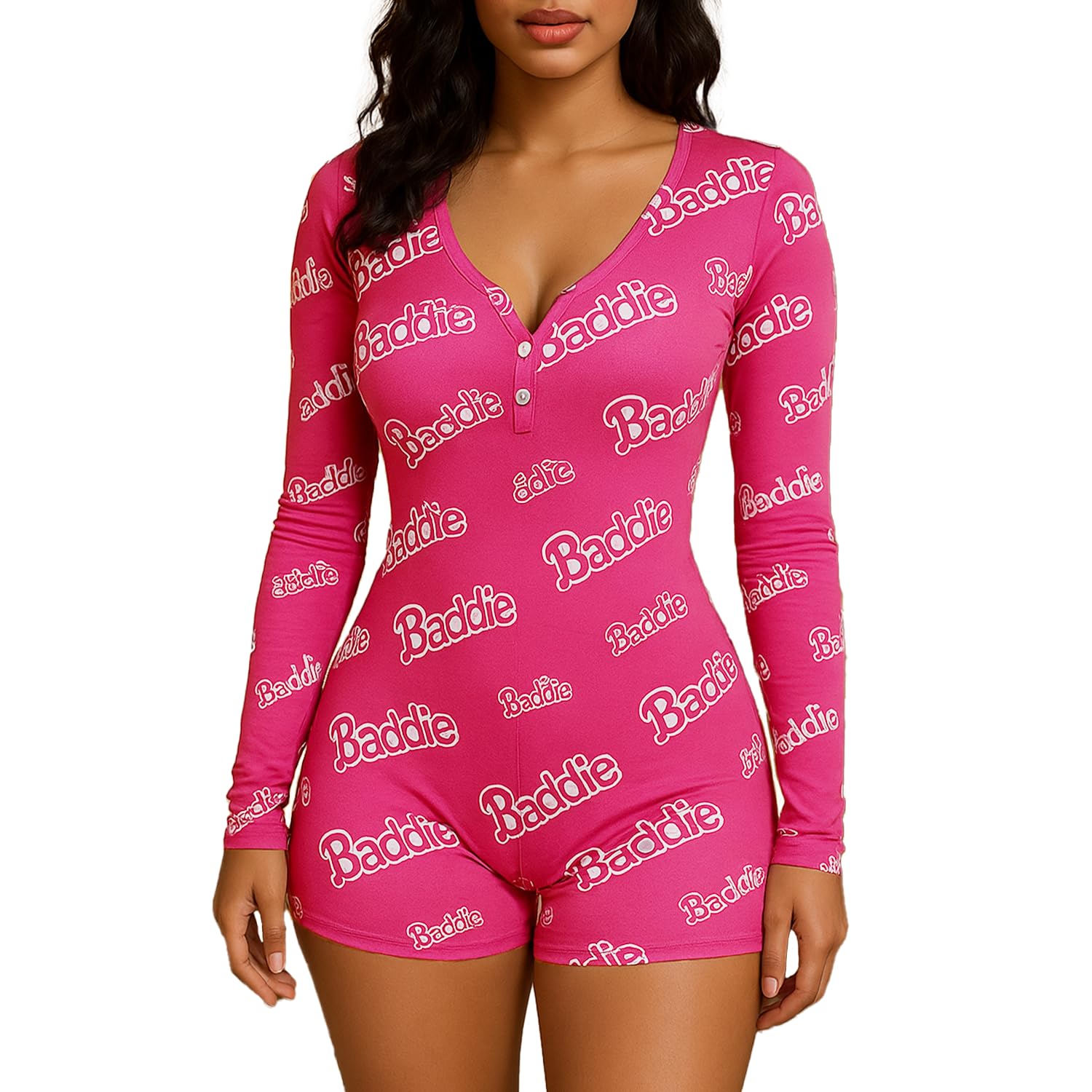 MissShorthair Damskie jednoczęściowe spodenki Bodycon Piżama Pajacyki Onesies damskie, Paskudne, S