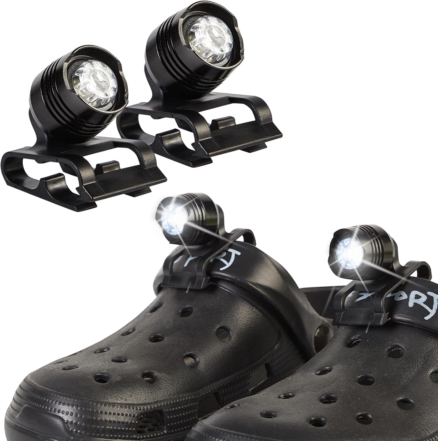 Rechargeable LED Clogs Shoes Light 2 Pcs,for Headlights for Croc 72 Hours in The Dark,for Dog Walking,Handy Camping,Night Running Gifts