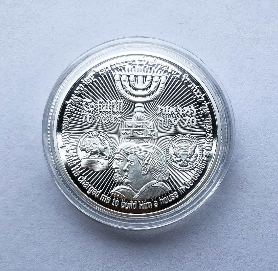 2 Pieces 70th Anniversary Jerusalem Commemorative Coin Donald Trump Israel  Capital Jewish Temple Coins Hebrew Token : Amazon.ca: Toys & Games