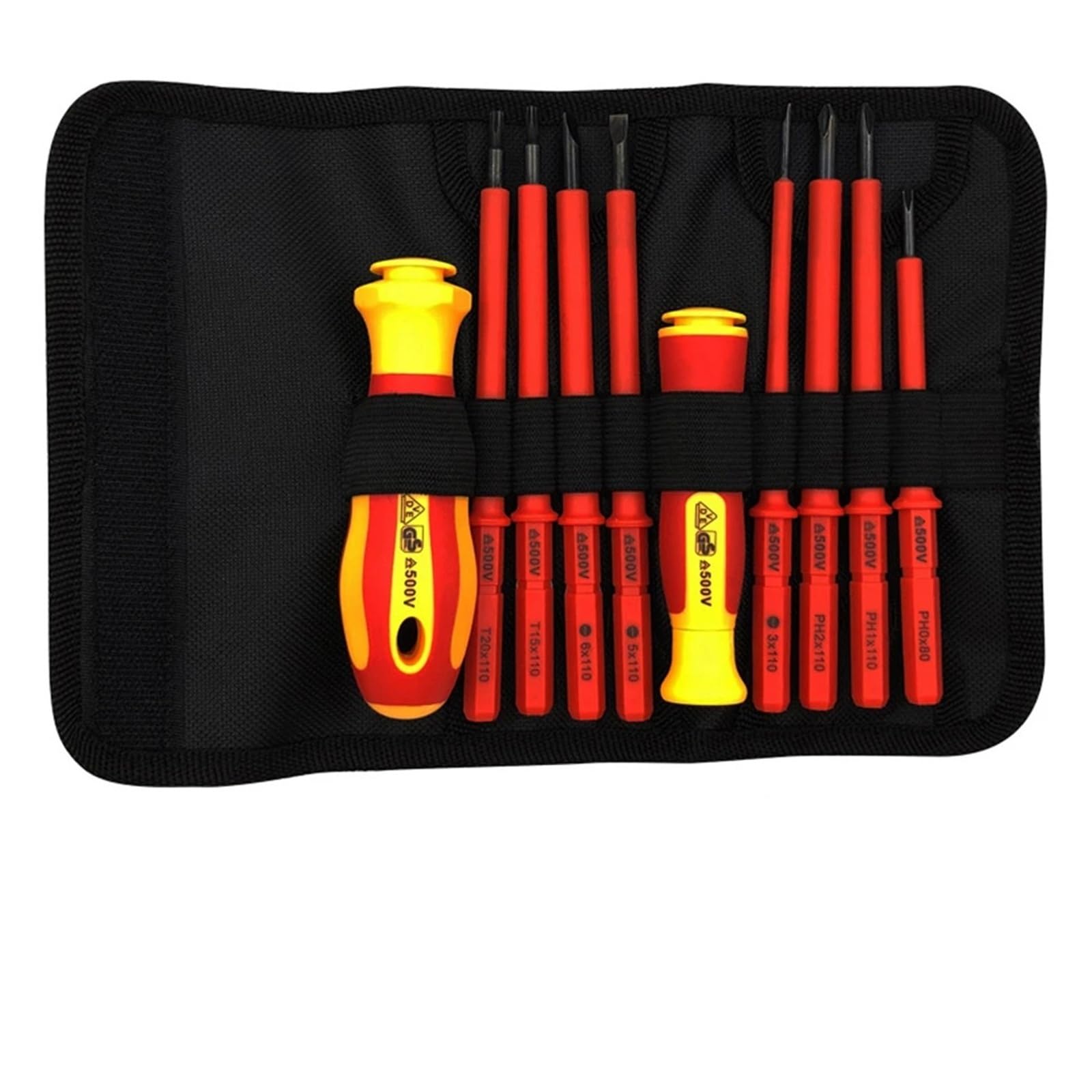10 in 1 cacciavite for elettricista isolato set ad alta durezza for uso domestico croce magnetica a forma di parola prugna esagonale(13 PCS Combo)