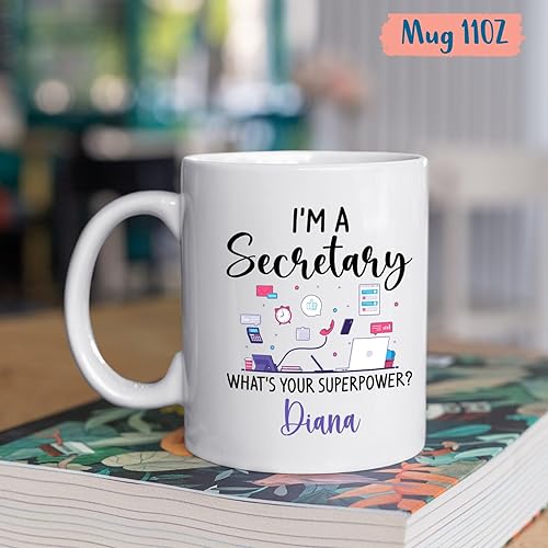 Miniatura 4 de Taza de cerámica con texto en inglés "I'm A Secretary", taza de café con texto en inglés "I'm A Secretary", taza de café con texto en inglés "I'm A
