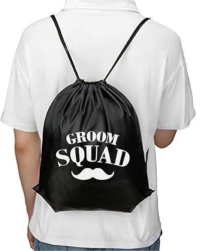 Miniatura 5 de PartyGifts&beyond Paquete de 7 bolsas de regalo para padrinos de boda con cordón para despedida de soltero y boda (barba)