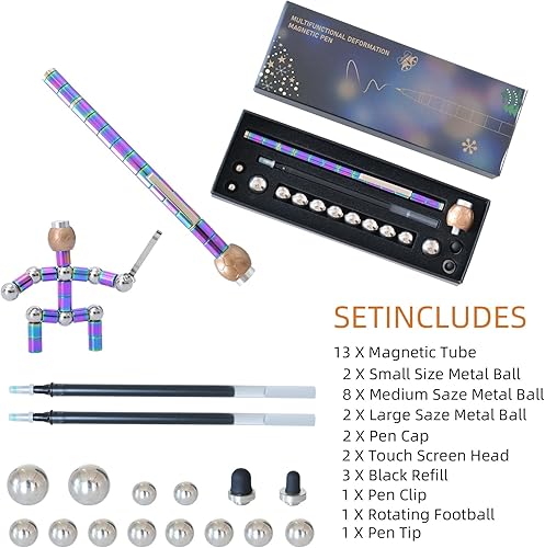 Miniatura 6 de JODOUEEIR Juguete giratorio de fútbol para aliviar el estrés bolígrafo magnético, bolígrafo antiestrés, ideas de regalo para niños adolescentes, el