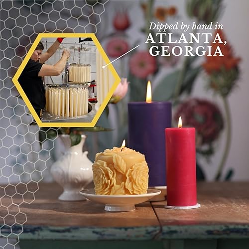 Miniatura 4 de Big Dipper Wax Works Vela de pilar rojo, 90 horas de combustión larga, vela de cera de abeja pura, 3 x 6 pulgadas