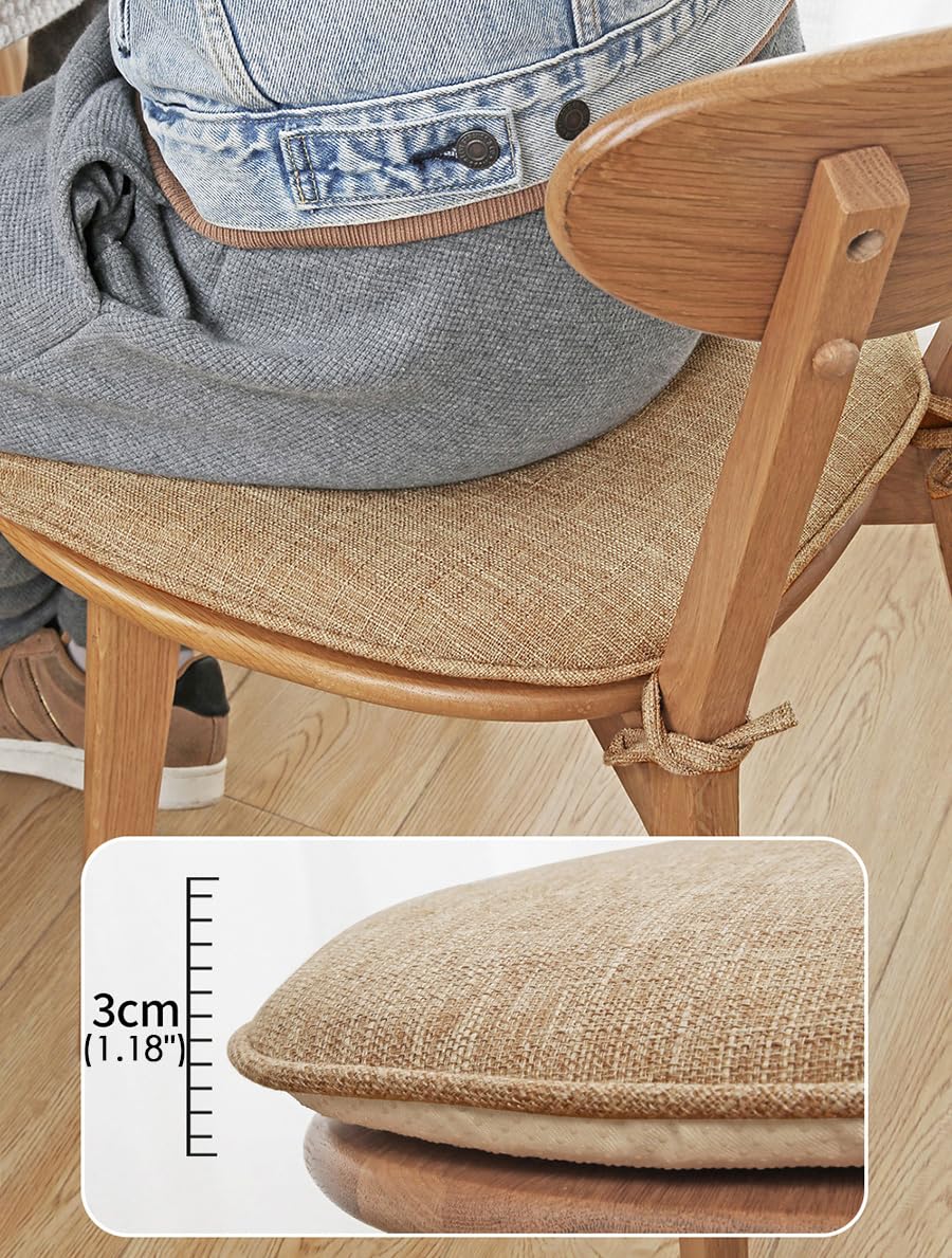 Stühle, Mit Bändern und waschbarem Bezug | Komfortabel atmungsaktiv(Beige)
