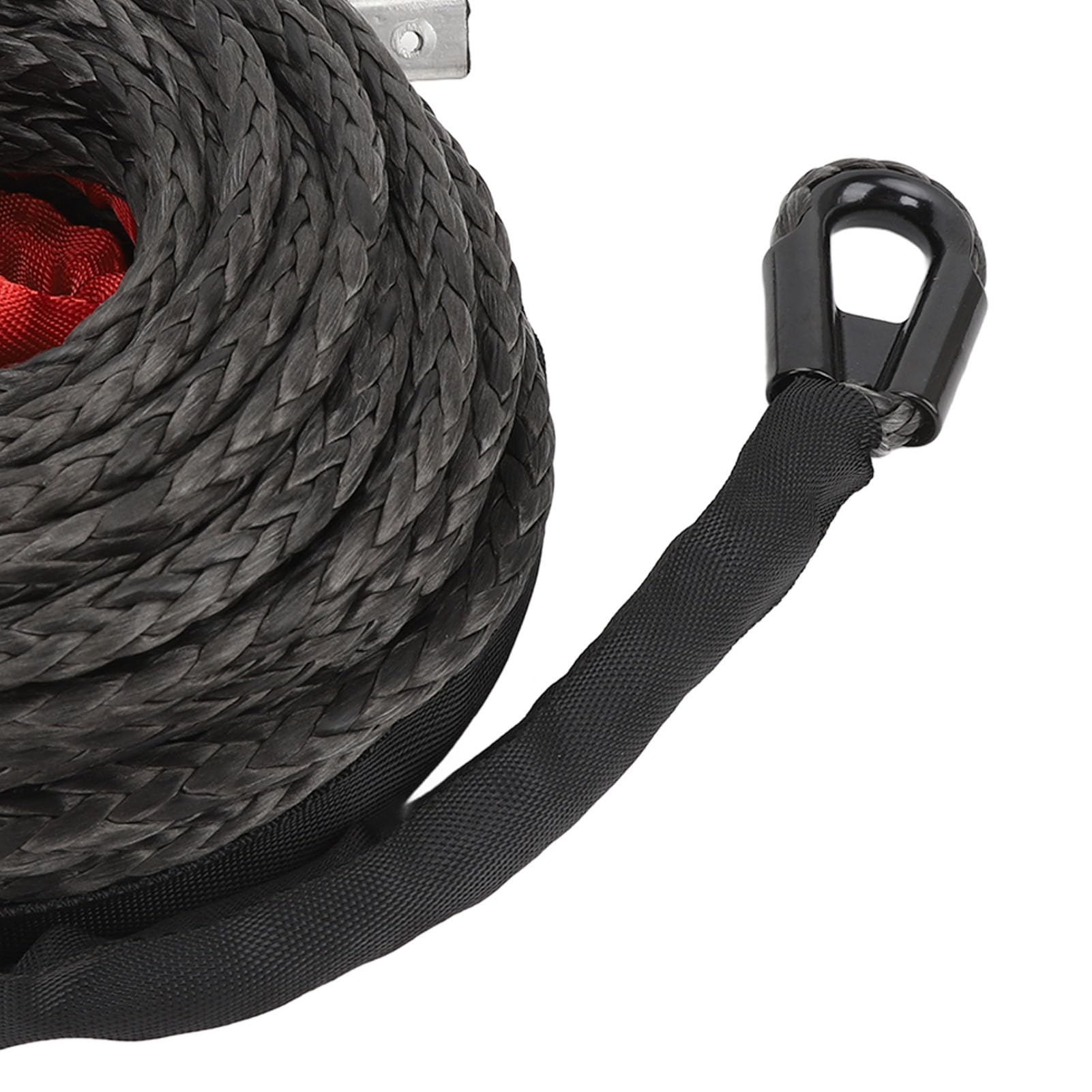 Tbest Syntetyczna Lina do Wyciągarki 7,5 T, Rękaw Ochronny 9,5 Mm X 25 M | Konstrukcja UPE, odporność na ścieranie, Odzysk w Terenie, Linia Wciągarki o Udźwigu 12000 Funtów, do Montażu SUV 4WD ATV UTV