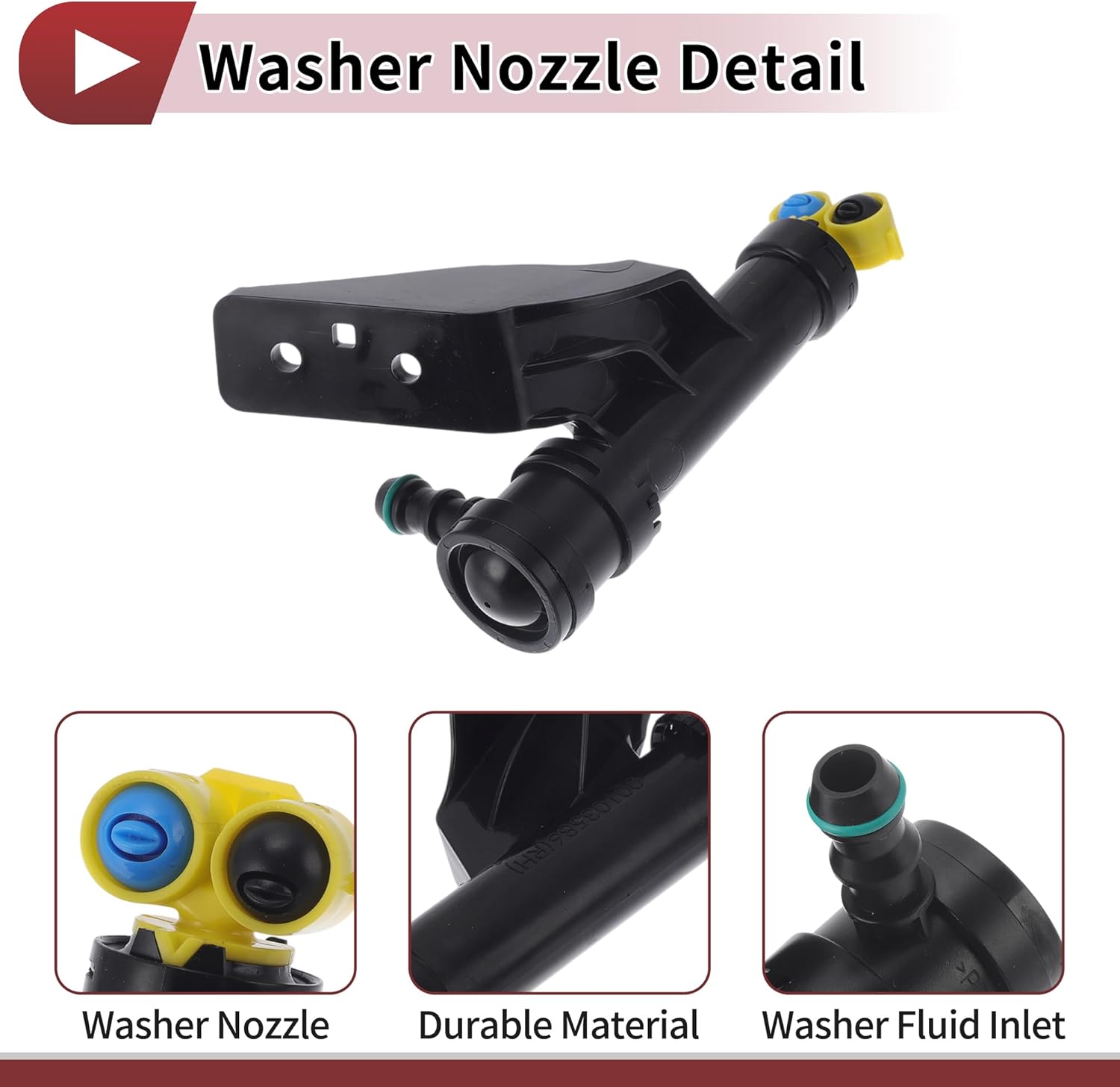 Front Passenger Side Headlight Washer Nozzle for Hyundai for Genesis 2014-2016 No.98672B1000 1 Pcs