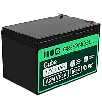Green Cell Batteria AGM 12V 14Ah ricaricabile sigillata VRLA | Per UPS, allarmi, giocattoli elettrici, impianti solari, scooter, backup e uso ciclico senza manutenzione