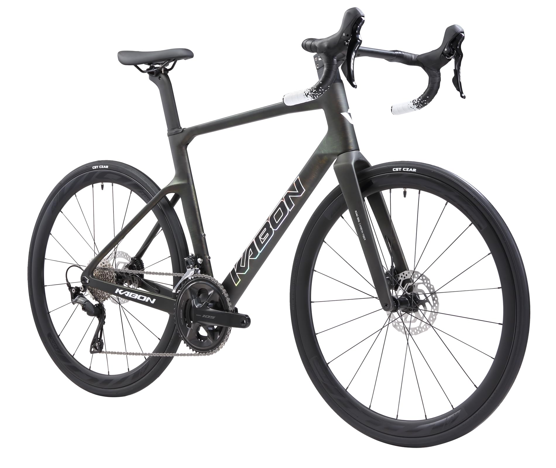KABON Carbon-Rennrad, leichtes Vollcarbon-Rennrad mit Shimano 105 R7120 24-Gang-Gruppensatz und hydraulischer Scheibenbremse Rennrad für Erwachsene