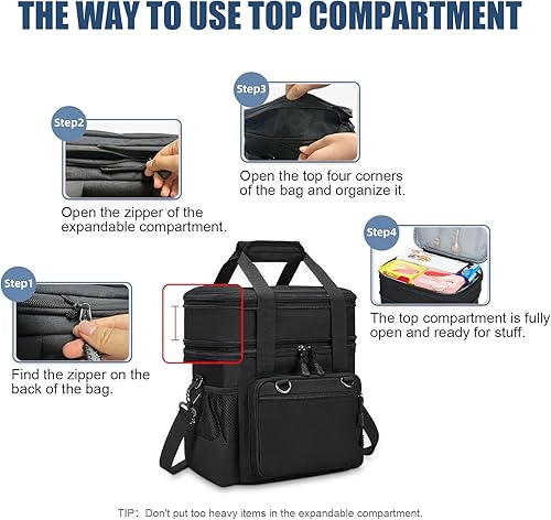 Miniatura 6 de Lonchera aislada para hombres y mujeres bolsa de almuerzo reutilizable para el trabajo, oficina, viaje, picnic, playa, a prueba de fugas,