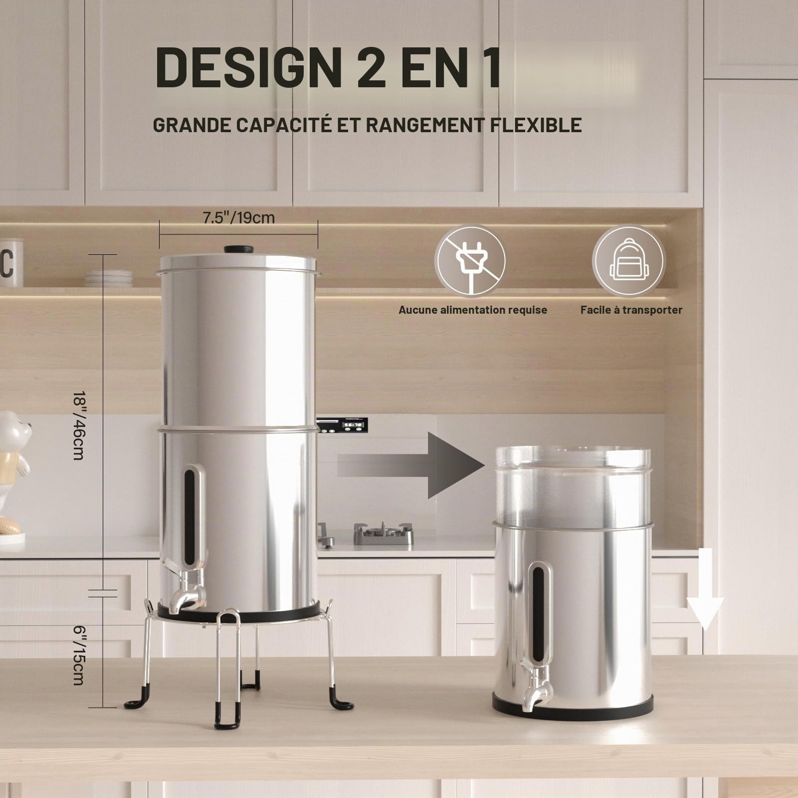 Système de filtration d'eau par gravité 8,5 L