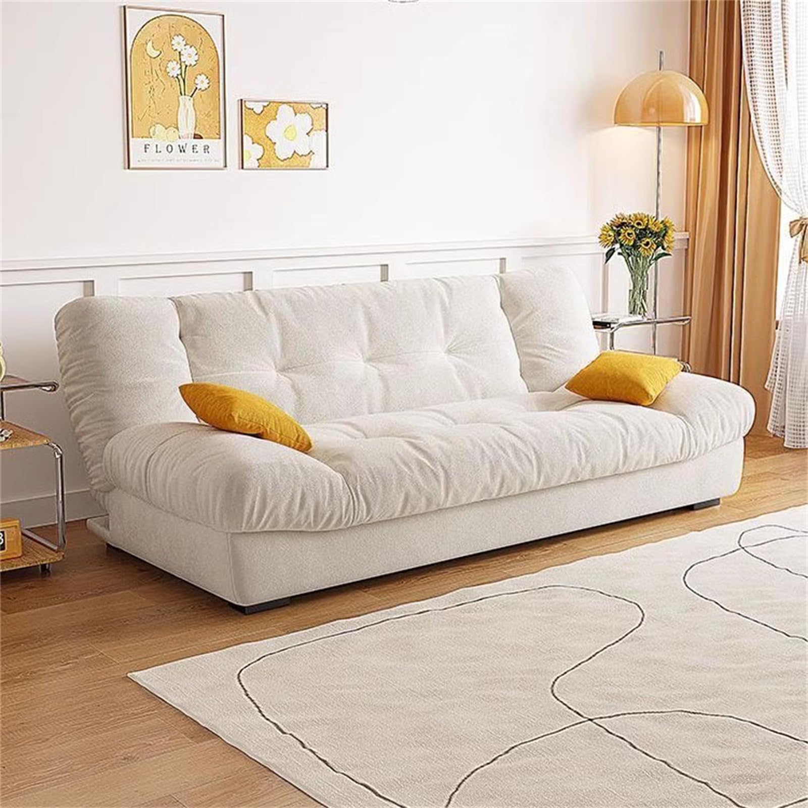 WOod-it Divano Letto Futon In Memory Foam, Pieghevole Con Braccioli Regolabili, 6 Gambe Metalliche, Grigio Scuro, Per Piccoli Spazi - 3