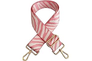 Wide Pink Zebra Pattern Purse Strap