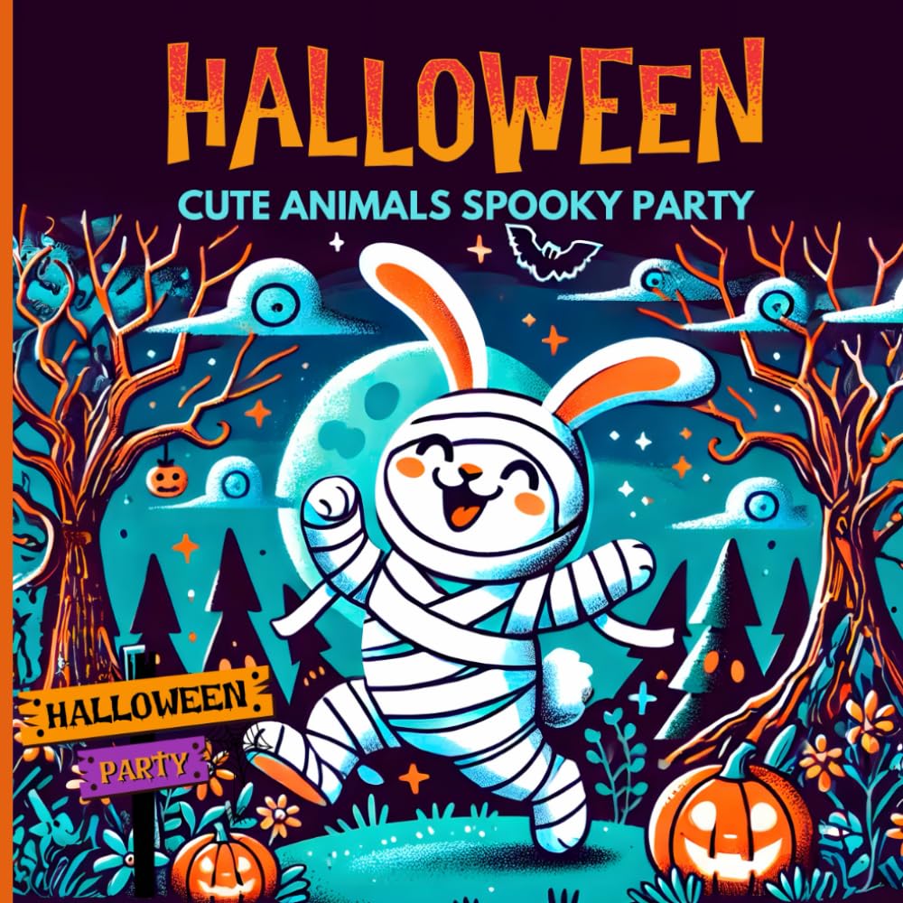 Halloween Cute Animals Spooky Party: Recreational coloring pages with animals dressed up in fun and creative costumes for Halloween, children aged 6-12