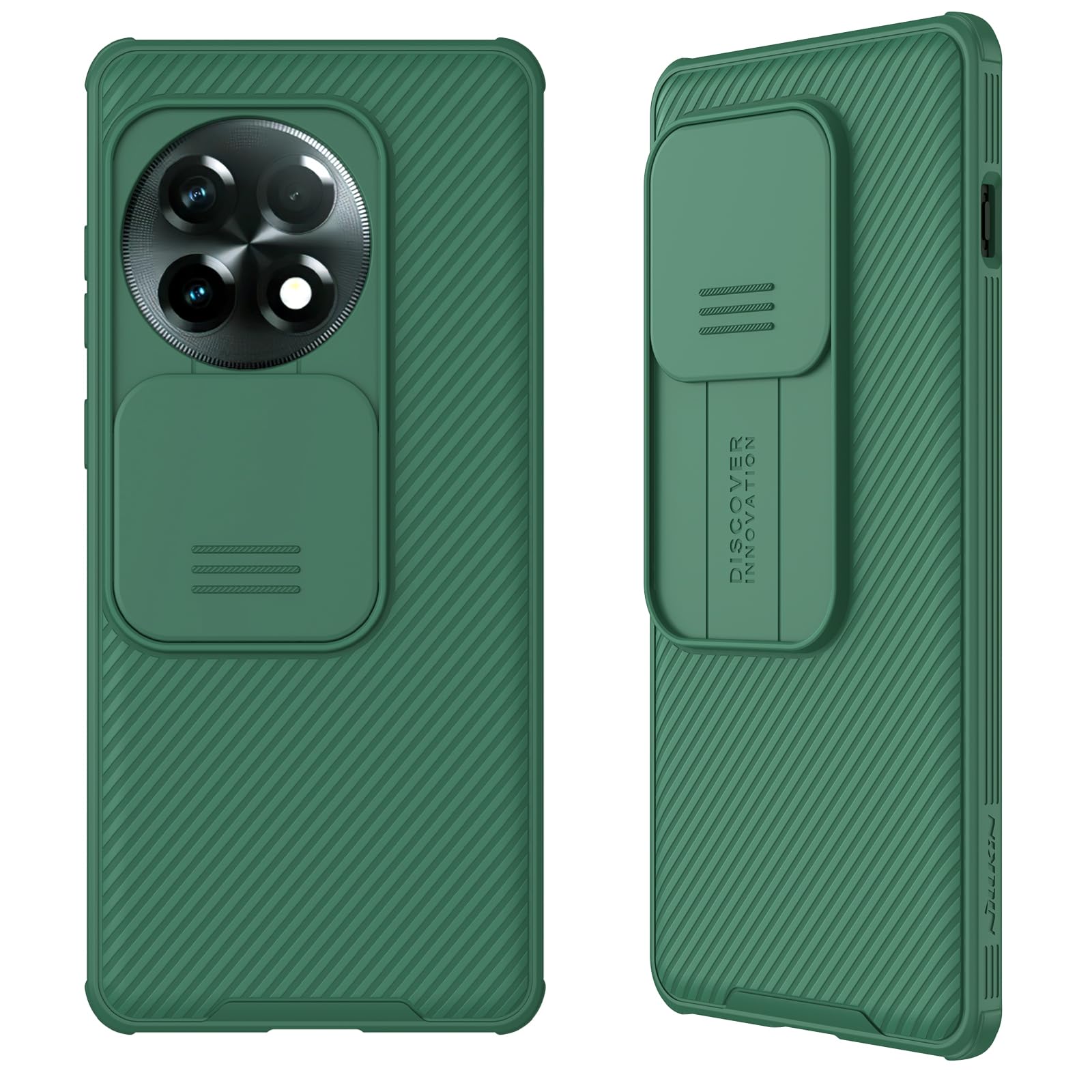 Coque OnePlus 13 antichoc verte en PC rigide et TPU avec cache objectif - 8